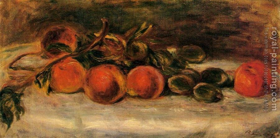Pierre Auguste Renoir : Still Life with Peaches and Chestnuts